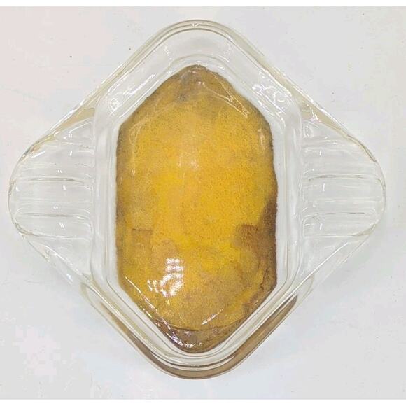 Vintage MCM Clear Glass 6 Slot Ashtray Diamond Shape 5.5" Felt Bottom - Picture 5 of 8